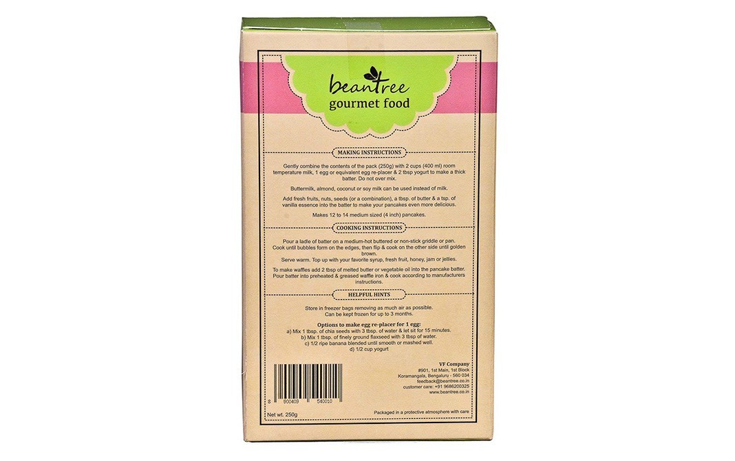 Beantree Gourmet Food Pancake Mix Whole-Wheat & Oats   Box  250 grams